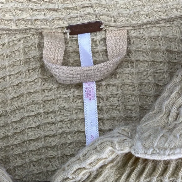 Free People Scout Cropped Jacket Top Buttondown Cotton Oversized Small Mustard - Picture 3 of 14